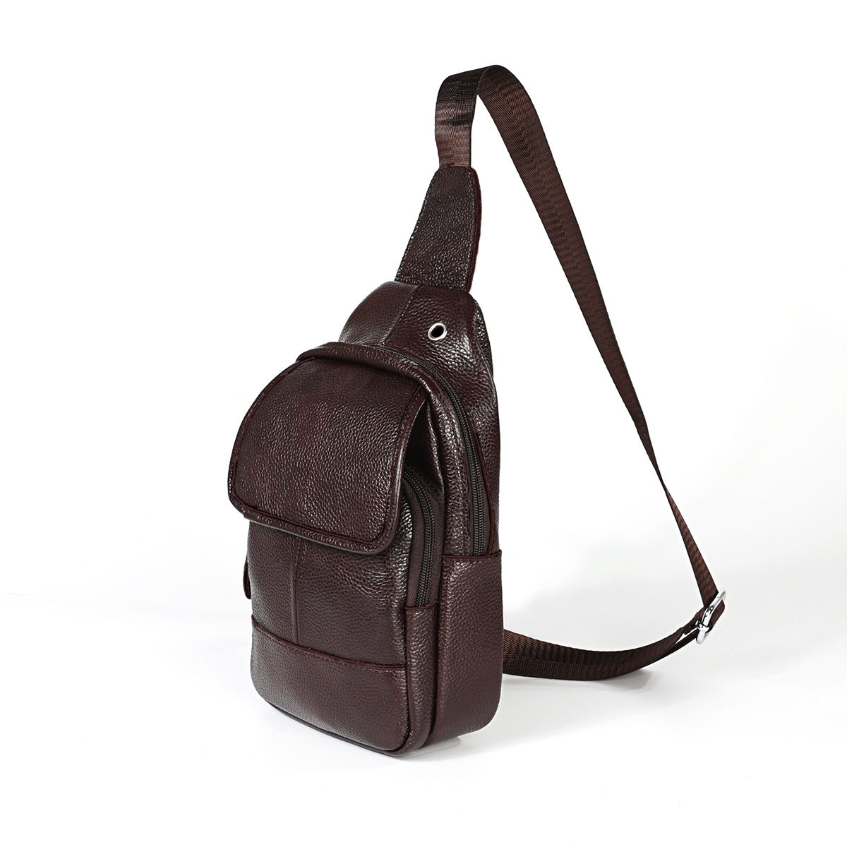 Genuine Leather Sling Backpack - Multipurpose Travel Chest Crossbody Bag