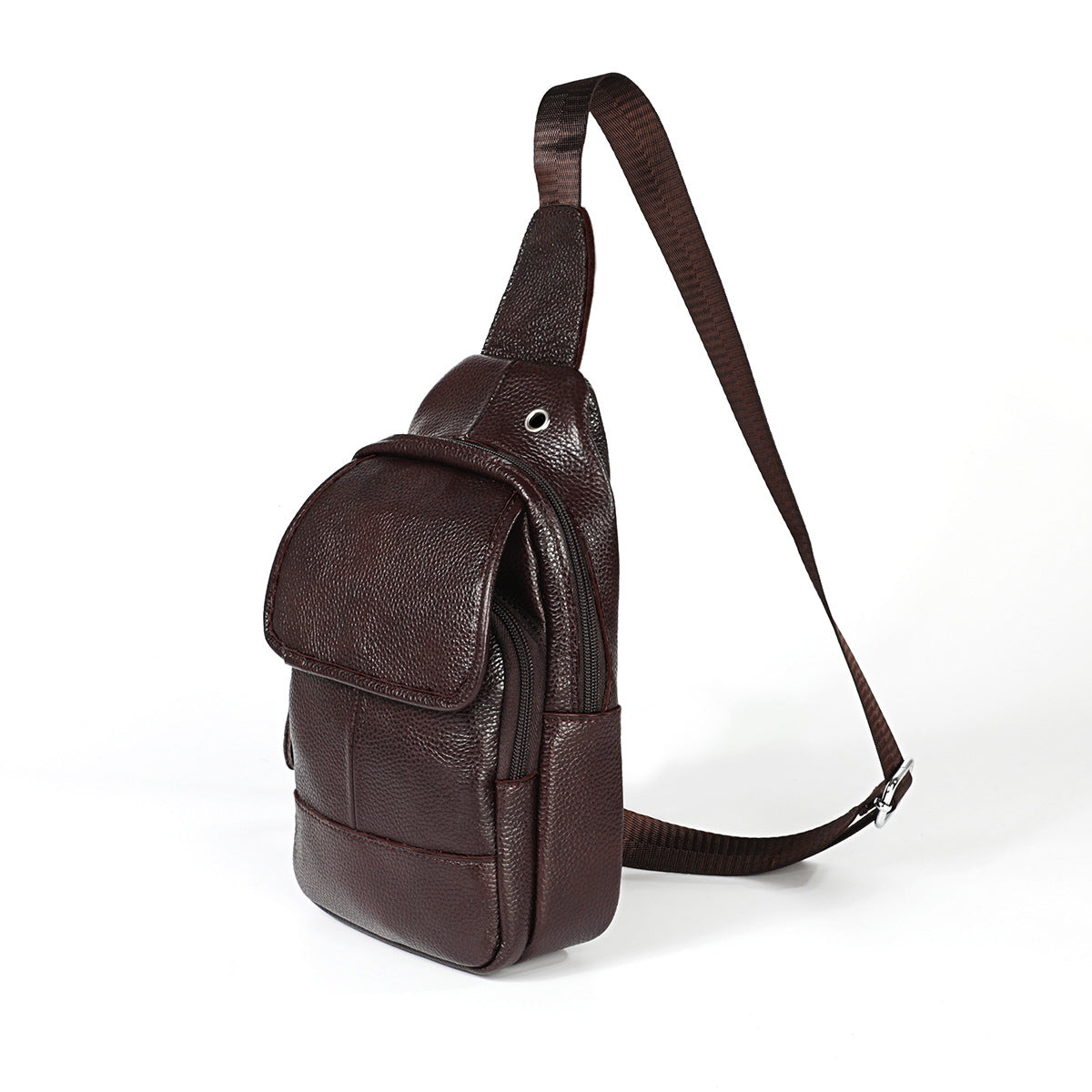 Genuine Leather Sling Backpack - Multipurpose Travel Chest Crossbody Bag