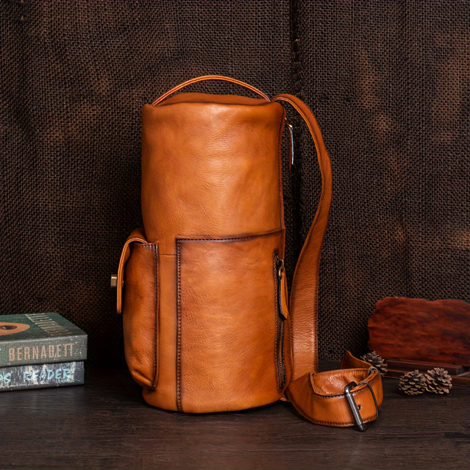 Genuine Leather Retro Backpack - Large Capacity Casual Cowhide Bag