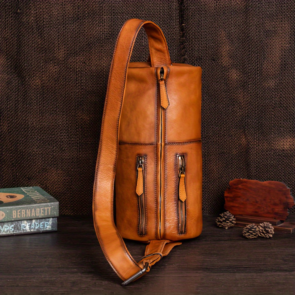 Genuine Leather Retro Backpack - Large Capacity Casual Cowhide Bag