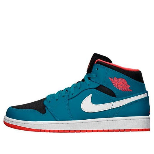 Air Jordan 1 Retro Mid 'Teal'  554724-308 Classic Sneakers