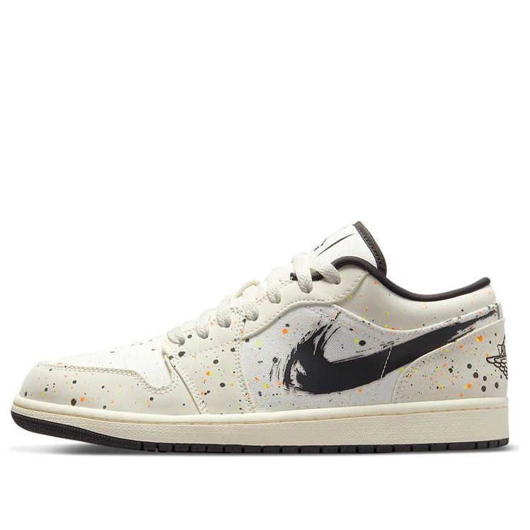 Air Jordan 1 Low 'Brushstroke Swoosh - Paint Splatter'  DM3528-100 Classic Sneakers