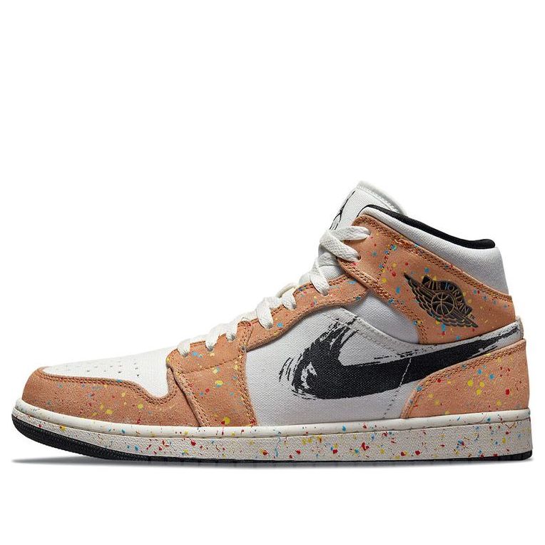 Air Jordan 1 Mid SE 'Brushstroke Paint Splatter'  DA8005-100 Vintage Sportswear