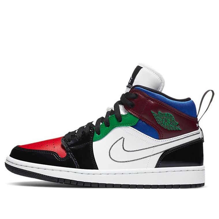 (WMNS) Air Jordan 1 Mid SE 'Black White Multi-Color'  DB5454-001 Signature Shoe